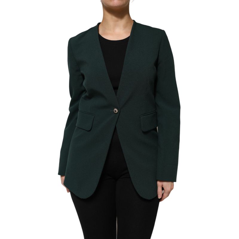 Maison Margiela Green Single Breasted One Button Coat Women's Jacket